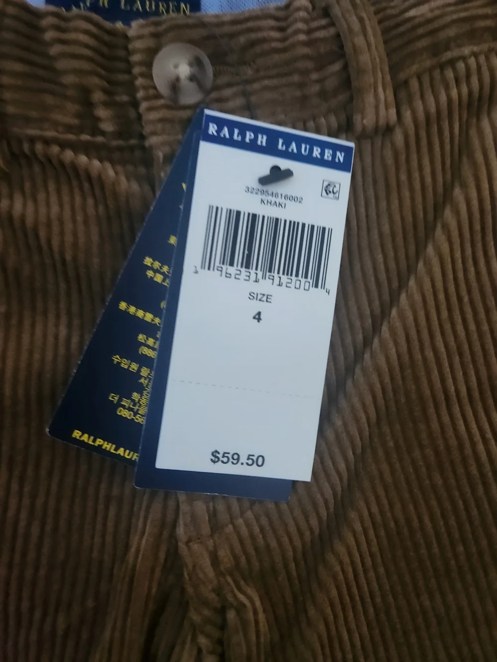 Bedford Straight Fit Corduroy Pant